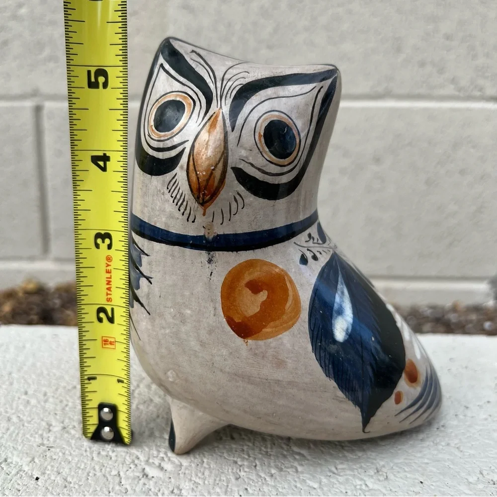 Tonala Mexican Pottery Vintage MCM Folk Art Owl